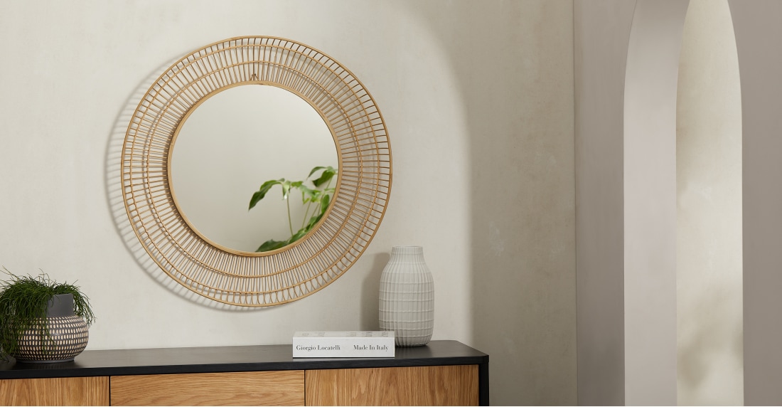 Miroir en bambou