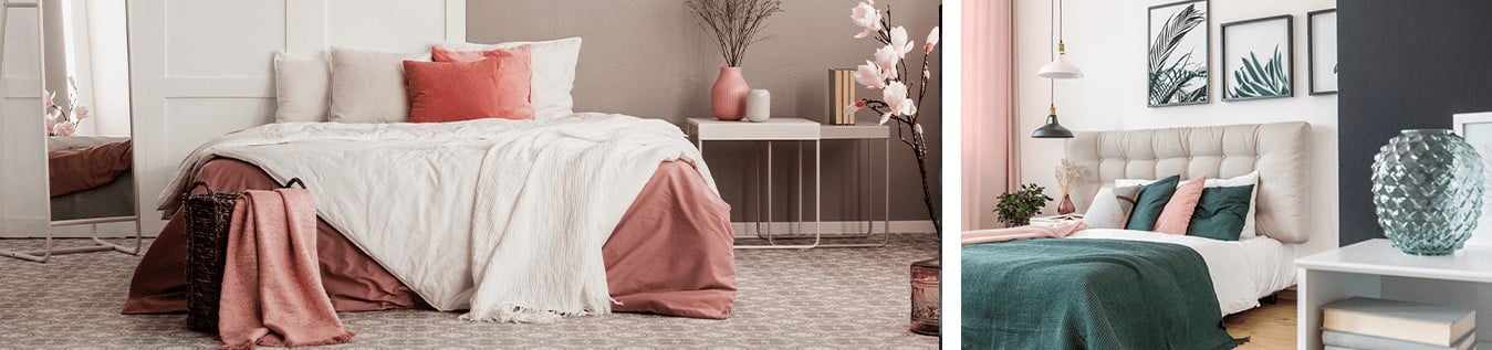 lit ton corail et blanc et lit rose vert blanc 