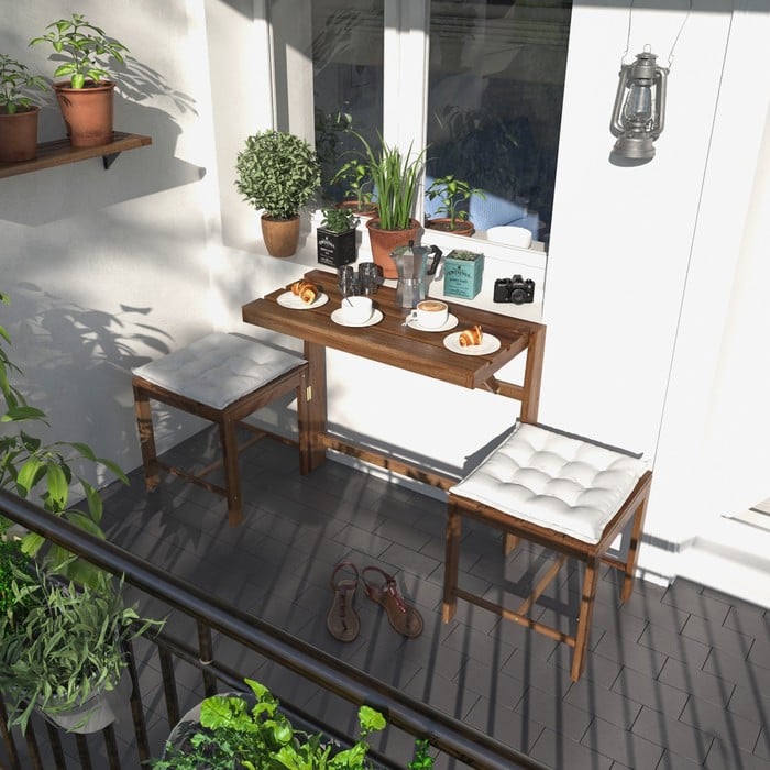 Meubles balcon en bois