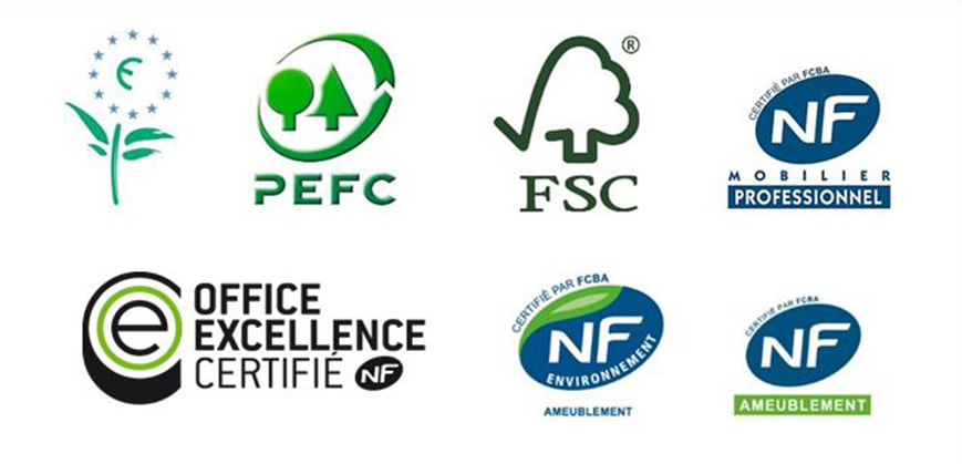 Labels francais pour meubles éco-responsables nf, éco-label, fsc, pefc
